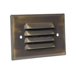 Outdoor landscape lighting architectural bronze half brick louver step light face plate, 7112 series 