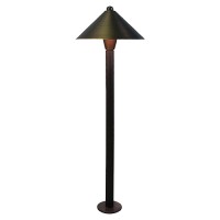 Outdoor landscape lighting low voltage AZ large shade solid brass path light