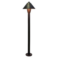 Outdoor landscape lighting low voltage architectural bronze small shade solid brass path light
