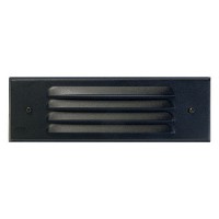 Outdoor low voltage louvered black glass lens rectangle surface brick step wall light cover plate